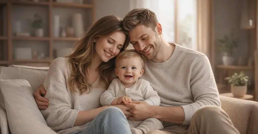 батьки з маленькою дитиною у якої перфорація барабанної перетинки